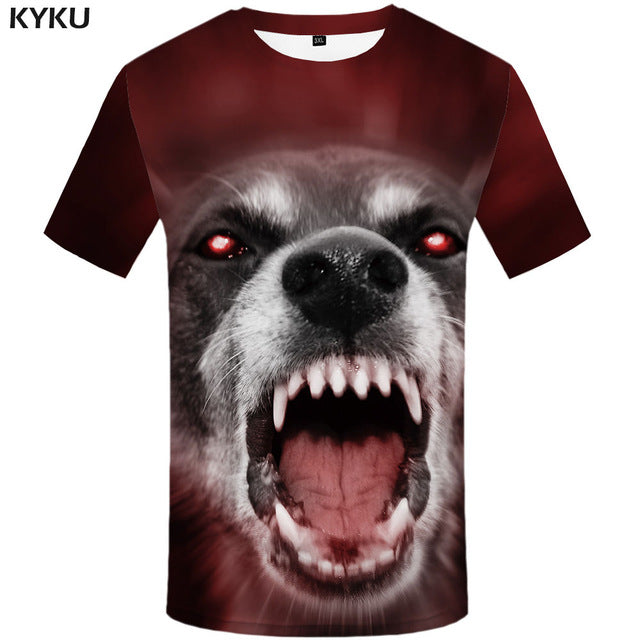 Kyku marca 3d camiseta animal leão camisa 3d t camisa dos homens engraçado t camisas roupas dos homens casual de fitness teetop tigre tshirt