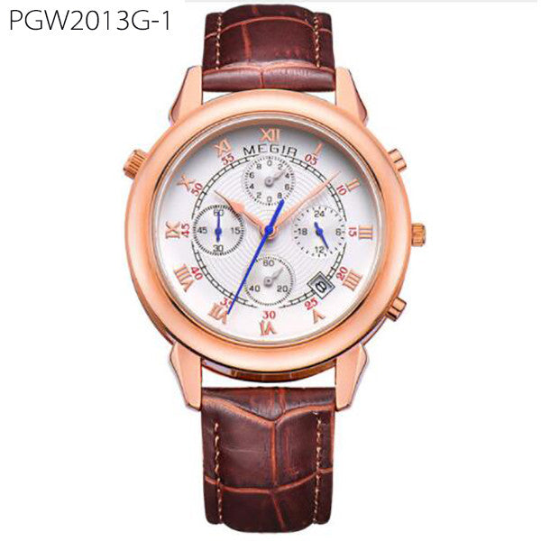 Relógio militar original masculino, relógio de pulso de quartzo, pulseira de couro genuíno, mostrador romano, relógios clássicos