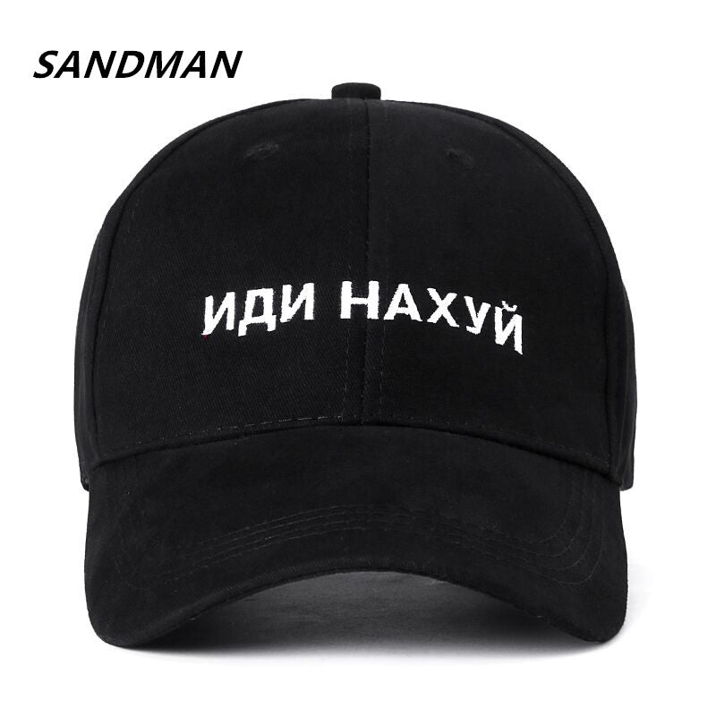 SANDMAN High Quality Brand Russian Letter Snapback Cap 100% Cotton Baseball Cap For Adult Men Women Hip Hop Dad Hat Bone Garros