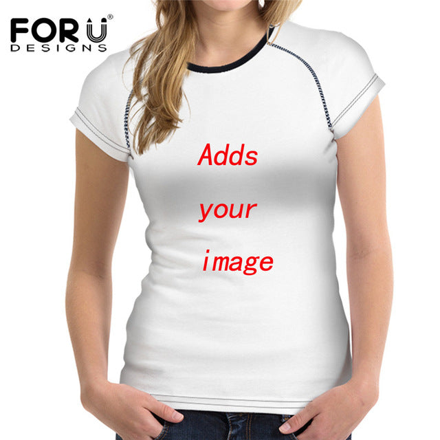 FORUDESIGNS الأسود ثلاثية الأبعاد القط الحيوان المرأة عادية تي شيرت ماركة الملابس النساء قصيرة الأكمام تنفس التي شيرت الإناث اللياقة البدنية القمم