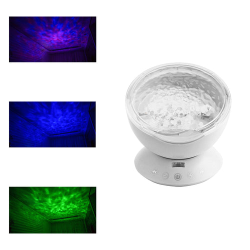 7 Colors Remote Control USB Ocean Night Light Projector & Mini Portable Speaker Starry Sky Projector Ocean Sea Waves LED Projector Romantic Relaxing Lamp Novelty Lamp Nightlight Illusion For Baby Children