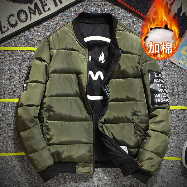 Grandwish Bomber Jacket Men Pilot with Patches Green Both Side Wear Thin Pilot Bomber Jacket Men Wind Breaker Jacket Men,DA113