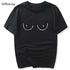SDrawing engraçado peitos peitos impressão algodão casual feminino marca t camisas o pescoço topos camisetas camisas clube noturno ClothingS-XXXXL
