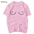 SDrawing engraçado peitos peitos impressão algodão casual feminino marca t camisas o pescoço topos camisetas camisas clube noturno ClothingS-XXXXL