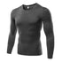 Camiseta de compressão masculina, manga comprida, fitness, treino, camada de base, tops justos, camisetas finas, tamanho grande