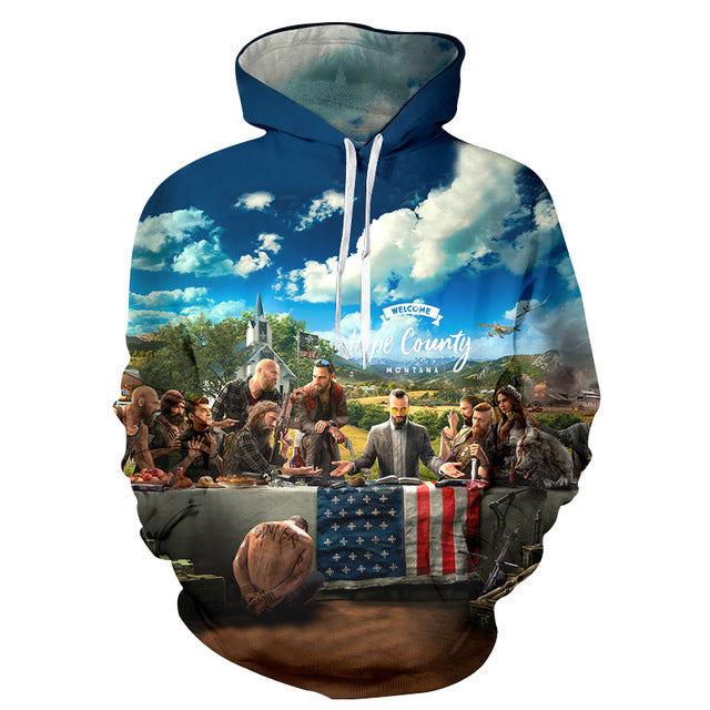 Casual Long Sweatshirts Hoodies Men /Women Hoody Loose Style Funny Game Far Cry 5 3D Print Hooded Pullover Jacket Brand Clothing