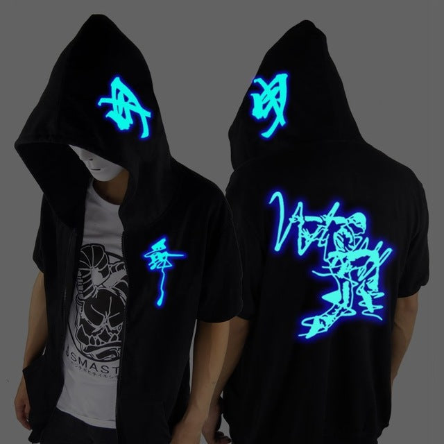 Ghost Step Dance Clothes Drag Step Costume Loose Coat Even Ghost Hoodie Hat Fluorescence Serve Men And Women Student Jacket