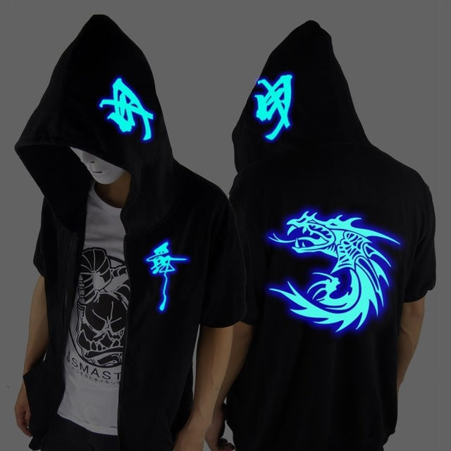 Ghost Step Dance Clothes Drag Step Costume Loose Coat Even Ghost Hoodie Hat Fluorescence Serve Men And Women Student Jacket