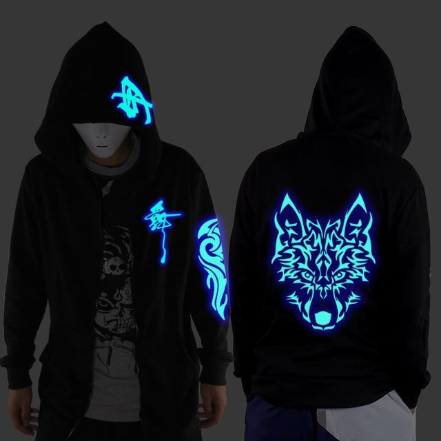 Ghost Step Dance Clothes Drag Step Costume Loose Coat Even Ghost Hoodie Hat Fluorescence Serve Men And Women Student Jacket
