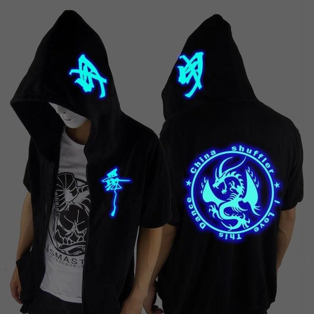 Ghost Step Dance Clothes Drag Step Costume Loose Coat Even Ghost Hoodie Hat Fluorescence Serve Men And Women Student Jacket
