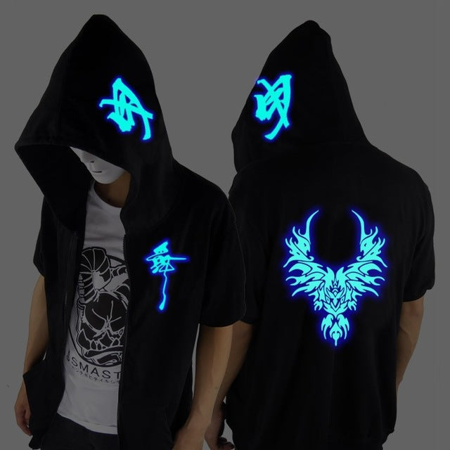 Ghost Step Dance Clothes Drag Step Costume Loose Coat Even Ghost Hoodie Hat Fluorescence Serve Men And Women Student Jacket