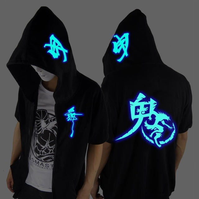Ghost Step Dance Clothes Drag Step Costume Loose Coat Even Ghost Hoodie Hat Fluorescence Serve Men And Women Student Jacket