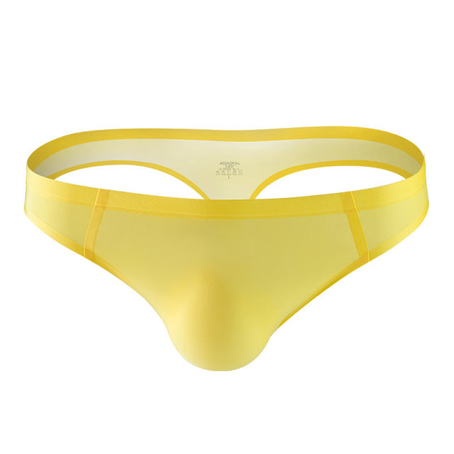 Gay Penis Jockstrap G String Penis Pouch Thong Bulge Male Underwear Solid Seamless Transparent Lingerie String Homme