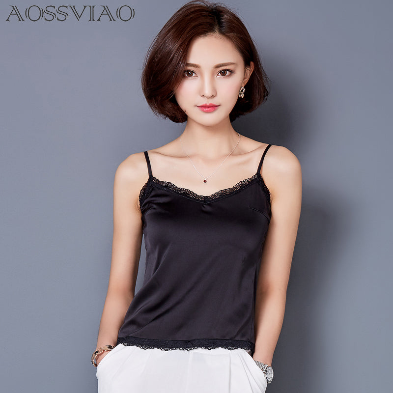 Crop Top Clothes Canotta Donna Estiva Tropical womens tank tops 2018 Silk Women Shirt Camis Sleeveless Blusa Summer Feminina