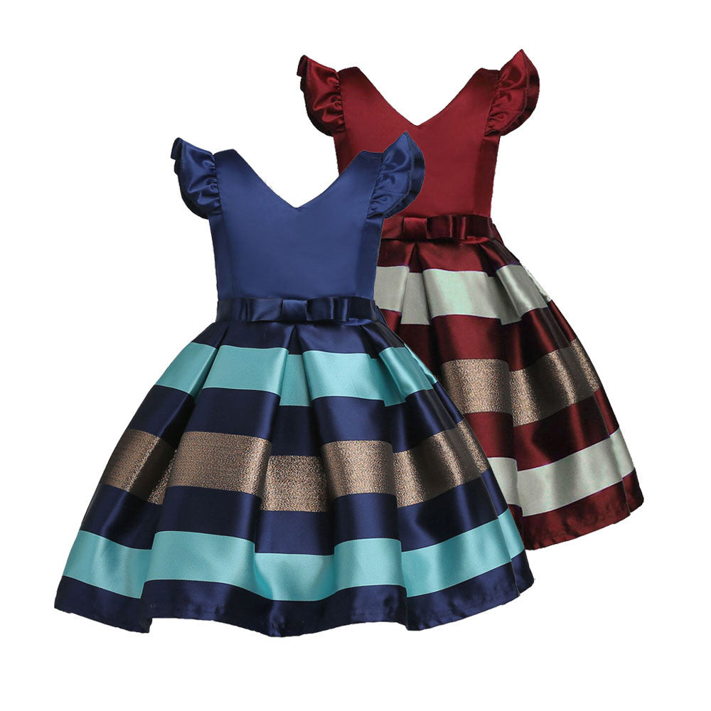 Roupas infantis para bebês meninas com laço, casamento, dama de honra, concurso, vestido de princesa 