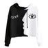 Mulheres senhoras moletom com capuz manga longa colheita retalhos blusa pulôver tops