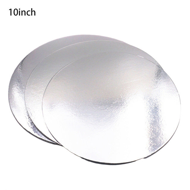 Placa de bolo redonda dourada, para apresentar bolos decorados, placa giratória, ferramentas de cozimento, 8 polegadas, 10 polegadas
