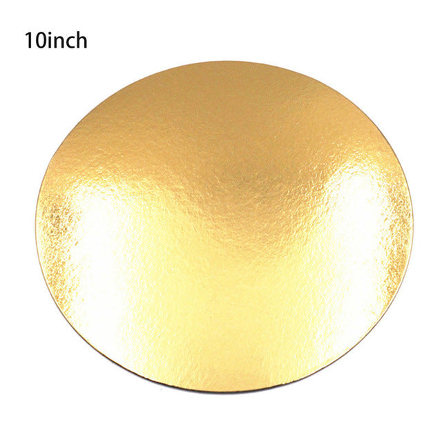 Placa de bolo redonda dourada, para apresentar bolos decorados, placa giratória, ferramentas de cozimento, 8 polegadas, 10 polegadas