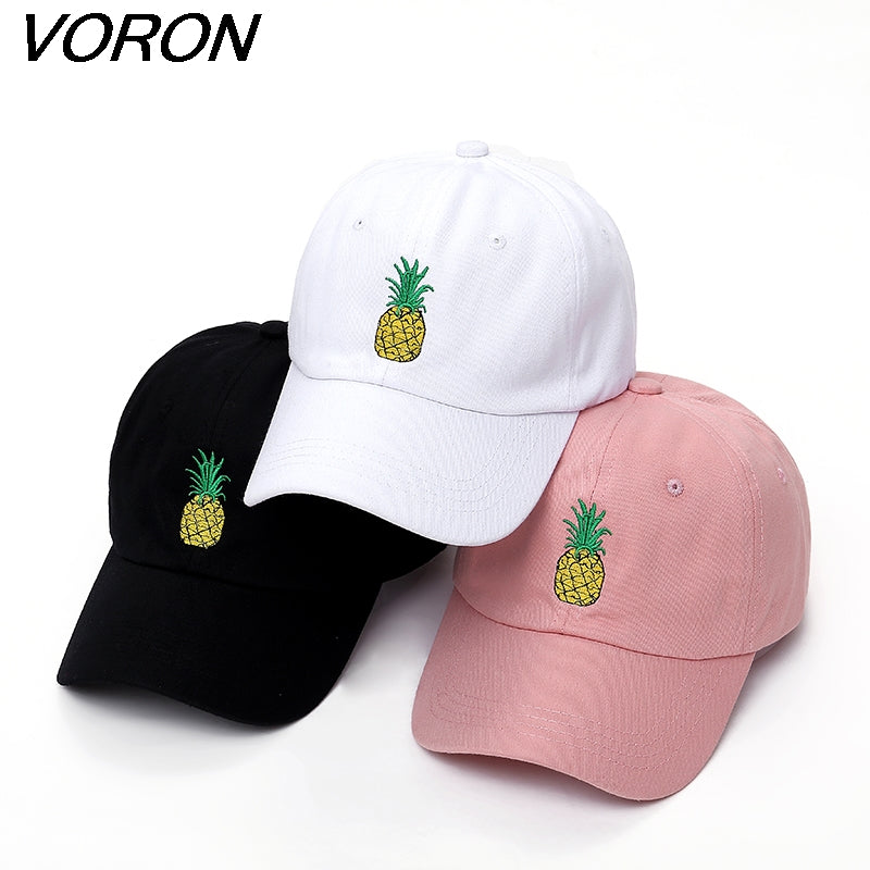 VORON masculino feminino abacaxi pai chapéu boné de beisebol estilo polo não construído moda unissex boné de pai chapéus