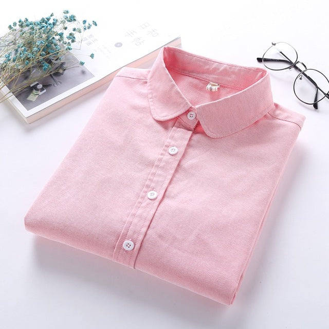 Women Blouse 2018 New Casual BRAND Long Sleeved Cotton Oxford White Shirt Woman Office Shirts Excellent Quality Blusas Lady