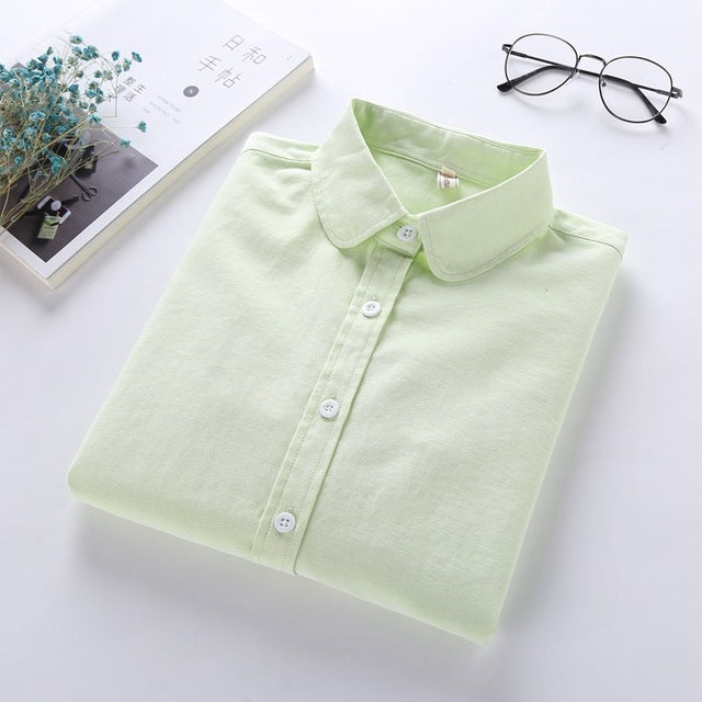 Women Blouse 2018 New Casual BRAND Long Sleeved Cotton Oxford White Shirt Woman Office Shirts Excellent Quality Blusas Lady