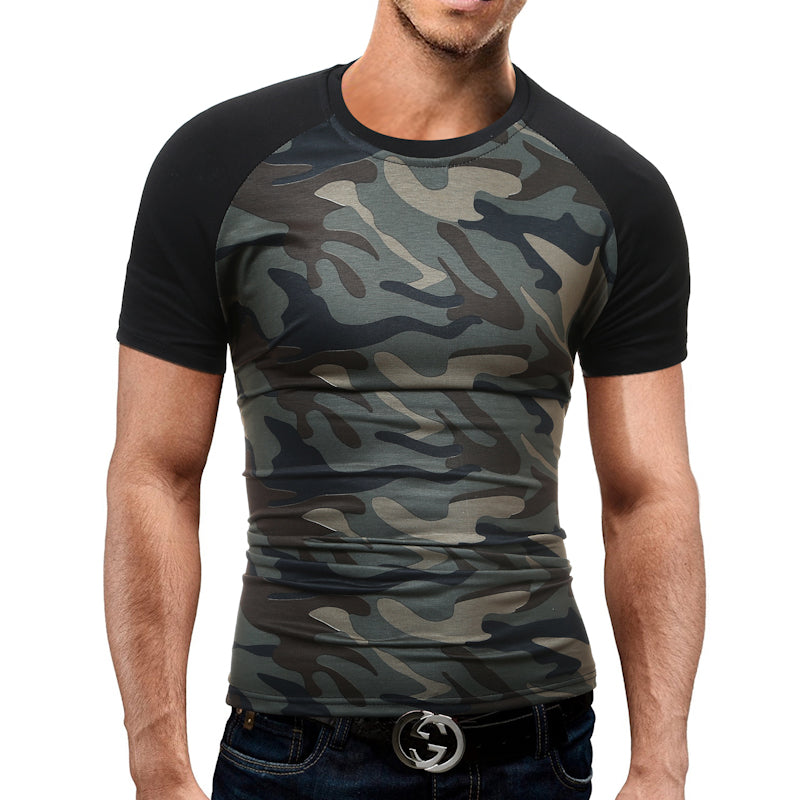 Brand Men'S T Shirt 2018 Summer Splicing Fashion O-Neck Short-Sleeved Tees Male Casual T-Shirt Slim Male DD01