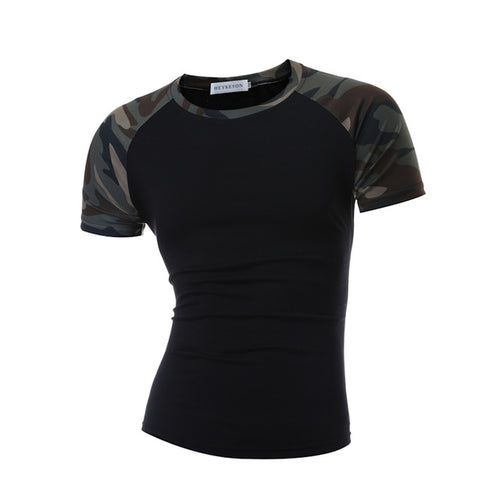 Brand Men'S T Shirt 2018 Summer Splicing Fashion O-Neck Short-Sleeved Tees Male Casual T-Shirt Slim Male DD01