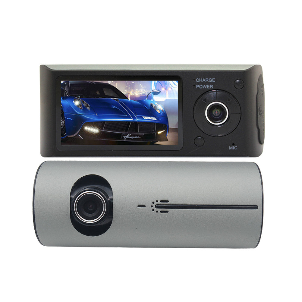 كامل HD 720P 140 درجة زاوية واسعة عدسة مزدوجة كاميرا لوحة القيادة سيارة DVR كاميرا فيديو داش كام الرؤية الخلفية مسجل فيديو شاشة للمساعدة في ركن السيارة بسهولة مع نظام تحديد المواقع G-الاستشعار