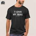 EnjoytheSpirit 2017 Summer T-shirt I Love My Wife FUNNY Beer Humor Shirt Men's Cotton Short Sleeve T Shirt Black Grey Red Color