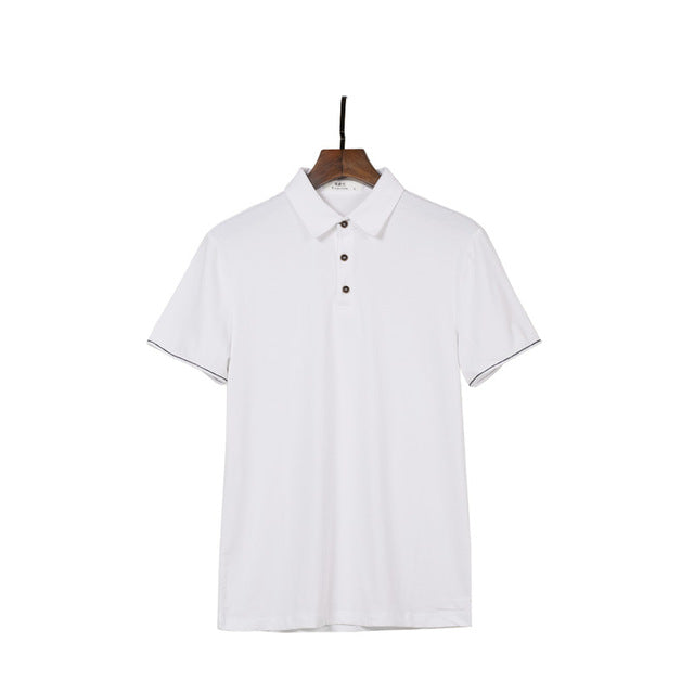 Enjeolon brand quality Mens short sleeve polo Shirts plus size 4XL 7 colors solid black Clothing Tops Tee free shipping T1687