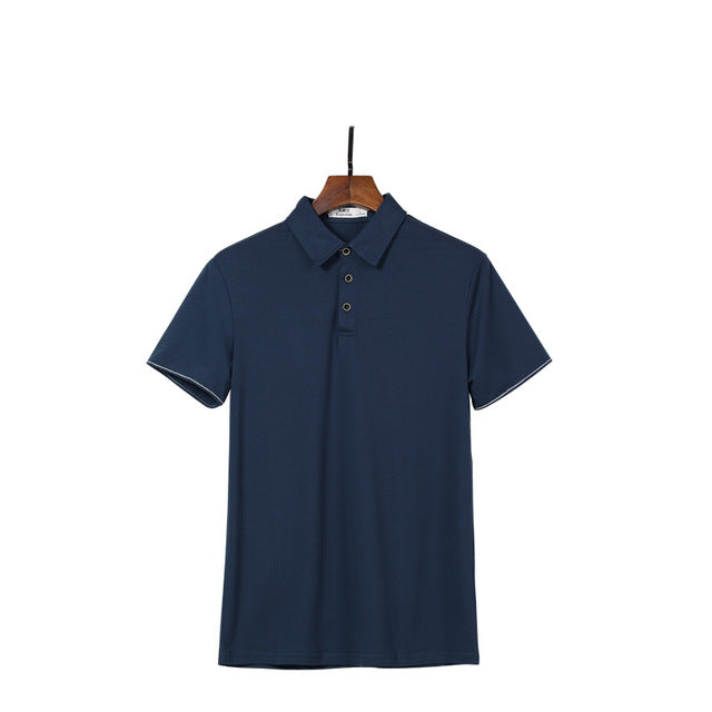 Enjeolon brand quality Mens short sleeve polo Shirts plus size 4XL 7 colors solid black Clothing Tops Tee free shipping T1687