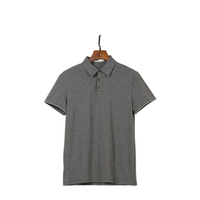Enjeolon brand quality Mens short sleeve polo Shirts plus size 4XL 7 colors solid black Clothing Tops Tee free shipping T1687