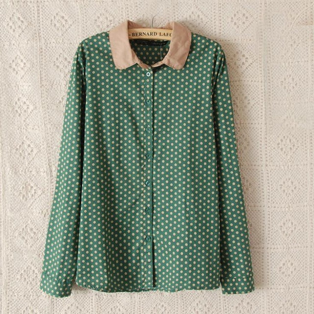 new 2018 Fashion women vintage floral printed flower cotton blouse long sleeve elegant Shirts casual slim S-XL sping Autumn