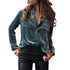 Women Shirts Turn Down Collar Blouse 2018 Fashion Long Sleeve Velvet Blusas Button Female Blouses Tops 3 Color LJ8153V