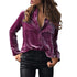 Women Shirts Turn Down Collar Blouse 2018 Fashion Long Sleeve Velvet Blusas Button Female Blouses Tops 3 Color LJ8153V