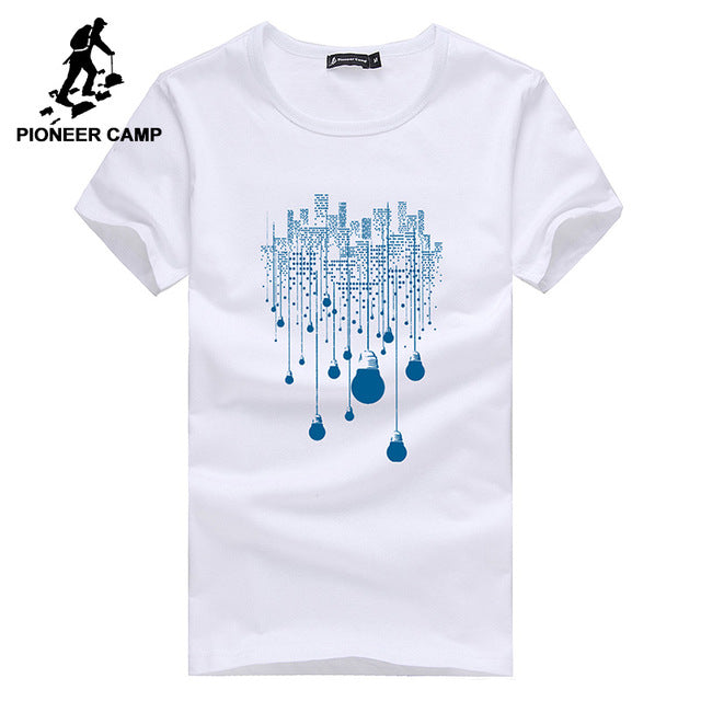 Pioneer Camp fashion summer short t shirt men brand clothing cotton comfortable male t-shirt print tshirt men clothing 522056