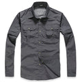 TACVASEN New Men's Army Clothing Spring Military Shirt Quick Dry Tactical Shirt Summer Removable Long Sleeve Shirts Plus Size