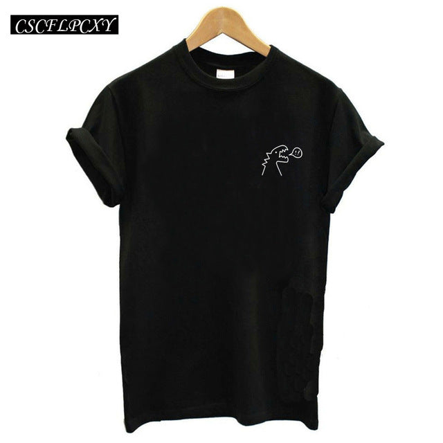 Women T Shirts Street Fashion Slim Summer Black T Shirt Women 2017 New Planet Print Casual Slim Women Tops T-Shirts Plus Size