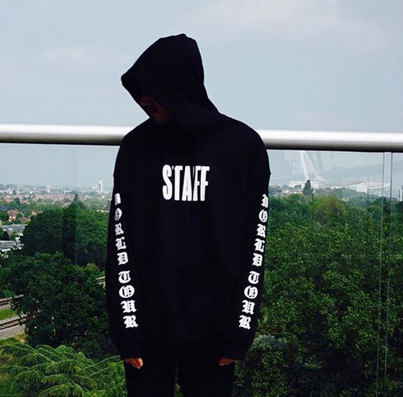 EQUIPE 2018 Novo Algodão Laranja Carta Kanye West Propósito Hip Hop Skate Hoodies Homens Full High Street Moletons Londres