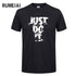 Rumeiai 2018 verão nova alta qualidade camisa masculina t casual manga curta o pescoço 100% algodão camiseta masculina marca branco preto camiseta