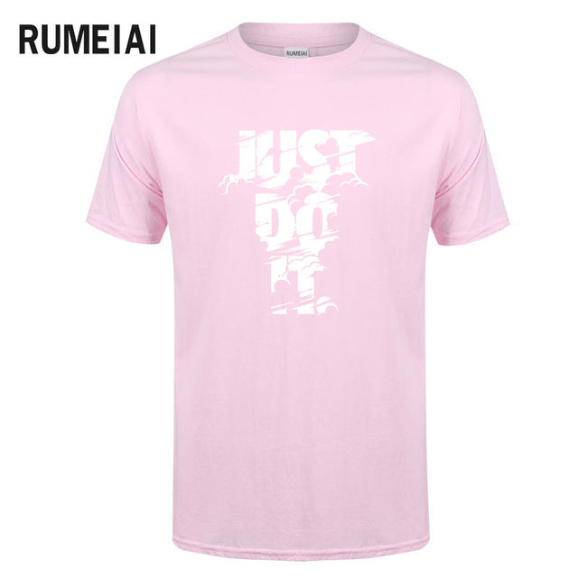 Rumeiai 2018 verão nova alta qualidade camisa masculina t casual manga curta o pescoço 100% algodão camiseta masculina marca branco preto camiseta