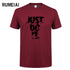 Rumeiai 2018 verão nova alta qualidade camisa masculina t casual manga curta o pescoço 100% algodão camiseta masculina marca branco preto camiseta