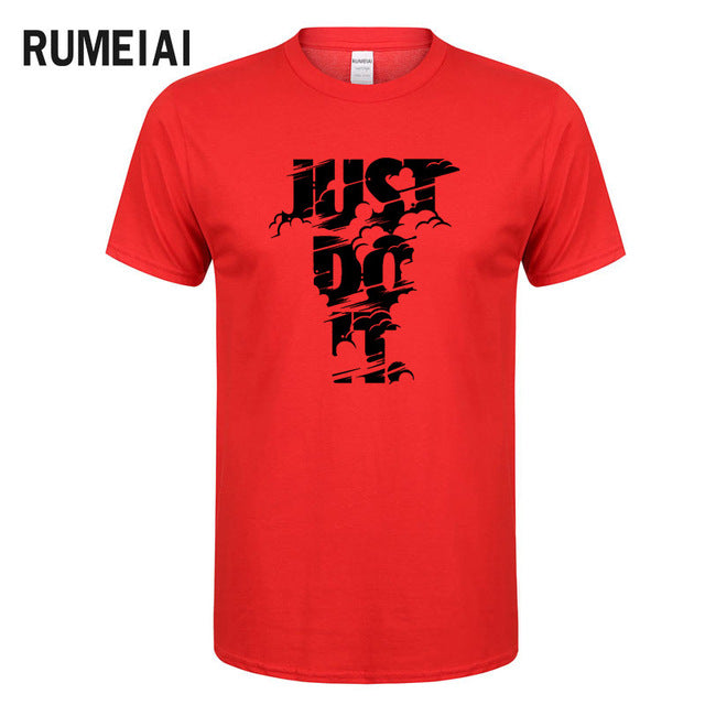 Rumeiai 2018 verão nova alta qualidade camisa masculina t casual manga curta o pescoço 100% algodão camiseta masculina marca branco preto camiseta