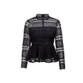 Gaovot 2018 Spring Women Blouse Shirt Series High Collar Lace Hollow Out Sexy Blusas Peplum Back Zipper Adjust Tops SA0363669