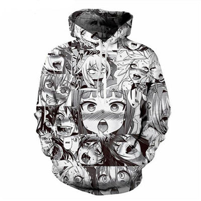 Plstar cosmos transporte da gota anime ahegao 3d hoodies engraçado impressão das mulheres dos homens hoodies street wear casual bolsos moletom