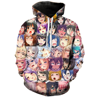 PLstar Cosmos Drop shipping Anime Ahegao 3D hoodies Funny Print Men Women Hoodies Street Wear Casual Pockets Sweatshirt