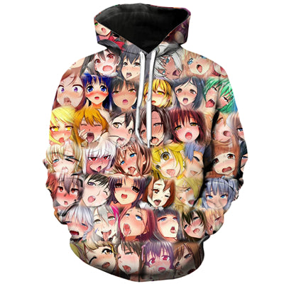 PLstar Cosmos Drop shipping Anime Ahegao 3D hoodies Funny Print Men Women Hoodies Street Wear Casual Pockets Sweatshirt