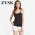 ZYSK Women Sexy Sleeveless Vest Tank Top Tee T-Shirt Knitting Camisole Camis Shirt Slim Cotton Fitness Tanks Tops Basic Clothing