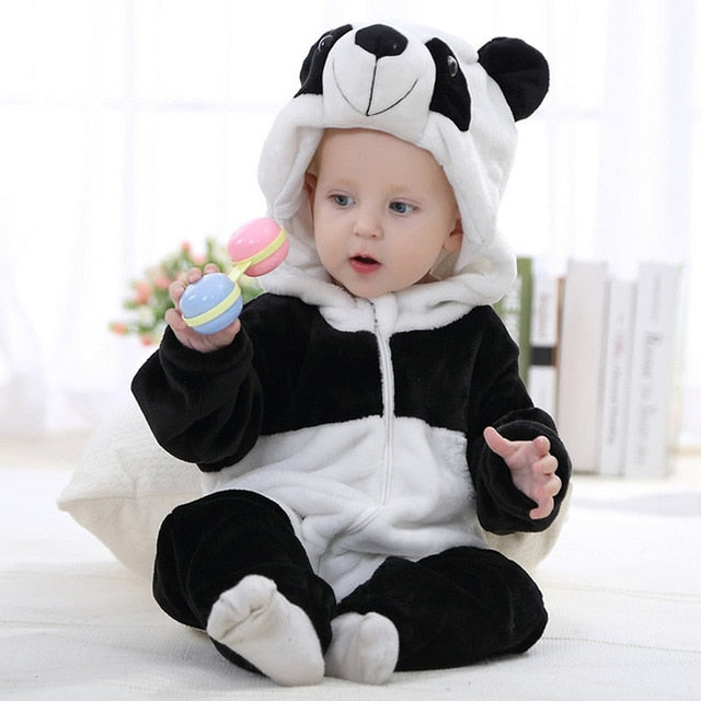 IDGIRL 2018 Cute Cartoon Flannel Baby Rompers Novelty Rabbit Cotton boy girl Animal Rompers Stitch Baby's Sets Baby kigurumi