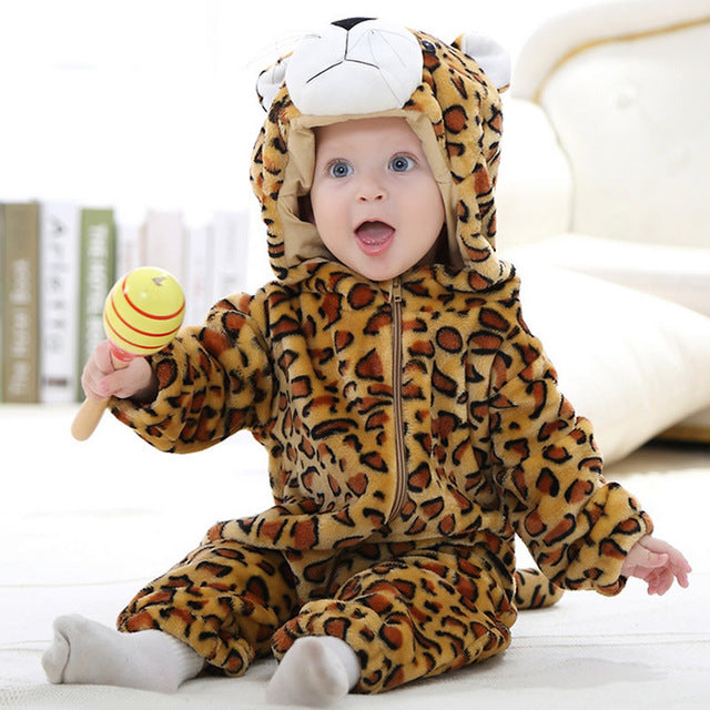 IDGIRL 2018 Cute Cartoon Flannel Baby Rompers Novelty Rabbit Cotton boy girl Animal Rompers Stitch Baby's Sets Baby kigurumi